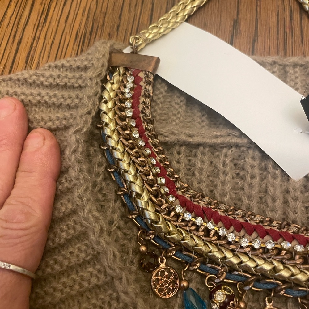 Source Unknown Gold And Red Multi-Layer Necklace - image 3